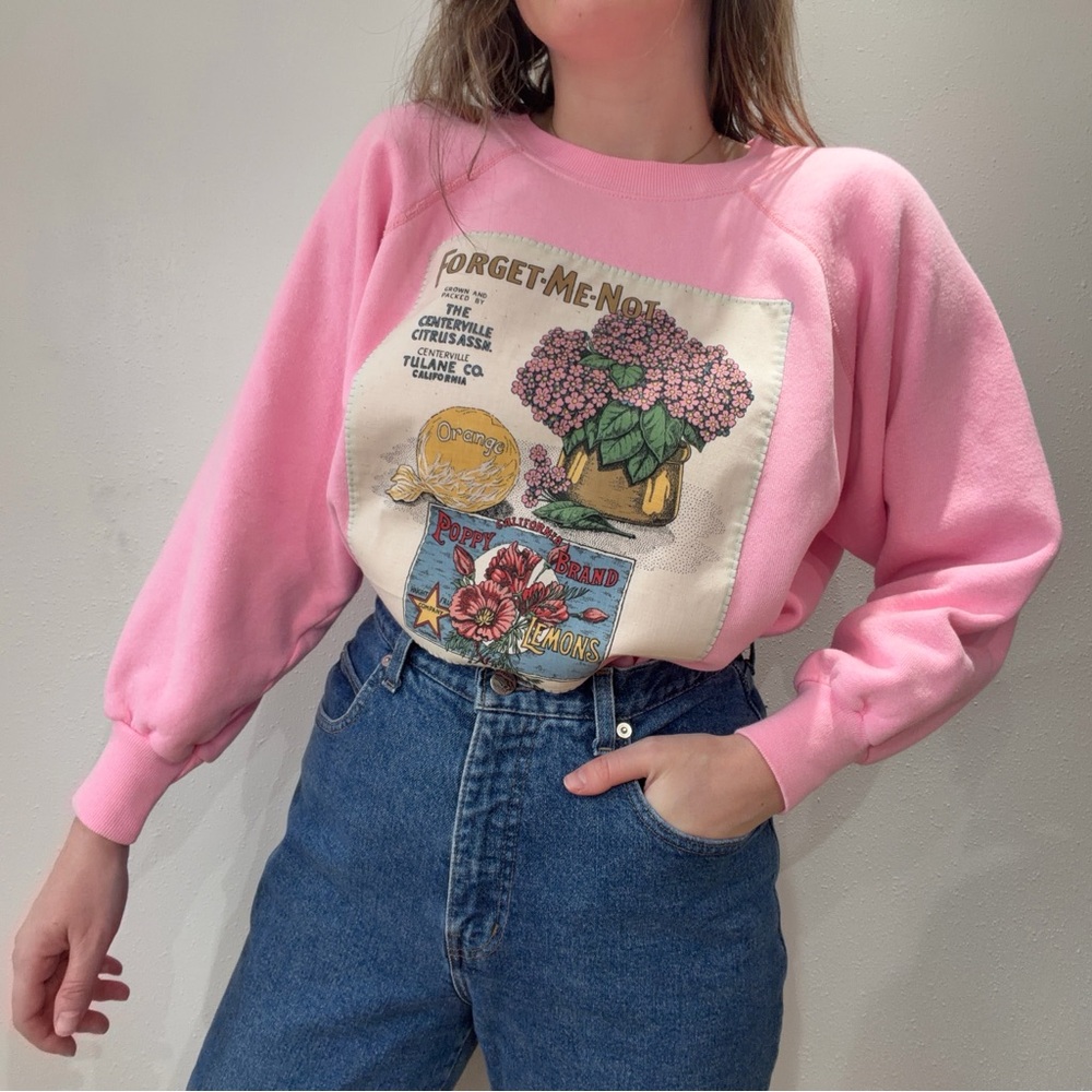 Vintage Pink Patchwork Sweatshirt - image 2